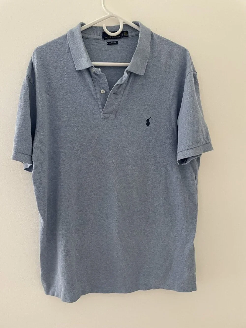 Polo Ralph Lauren Classic Fit Blue short sleev Collared polo shirt L 100% cotton